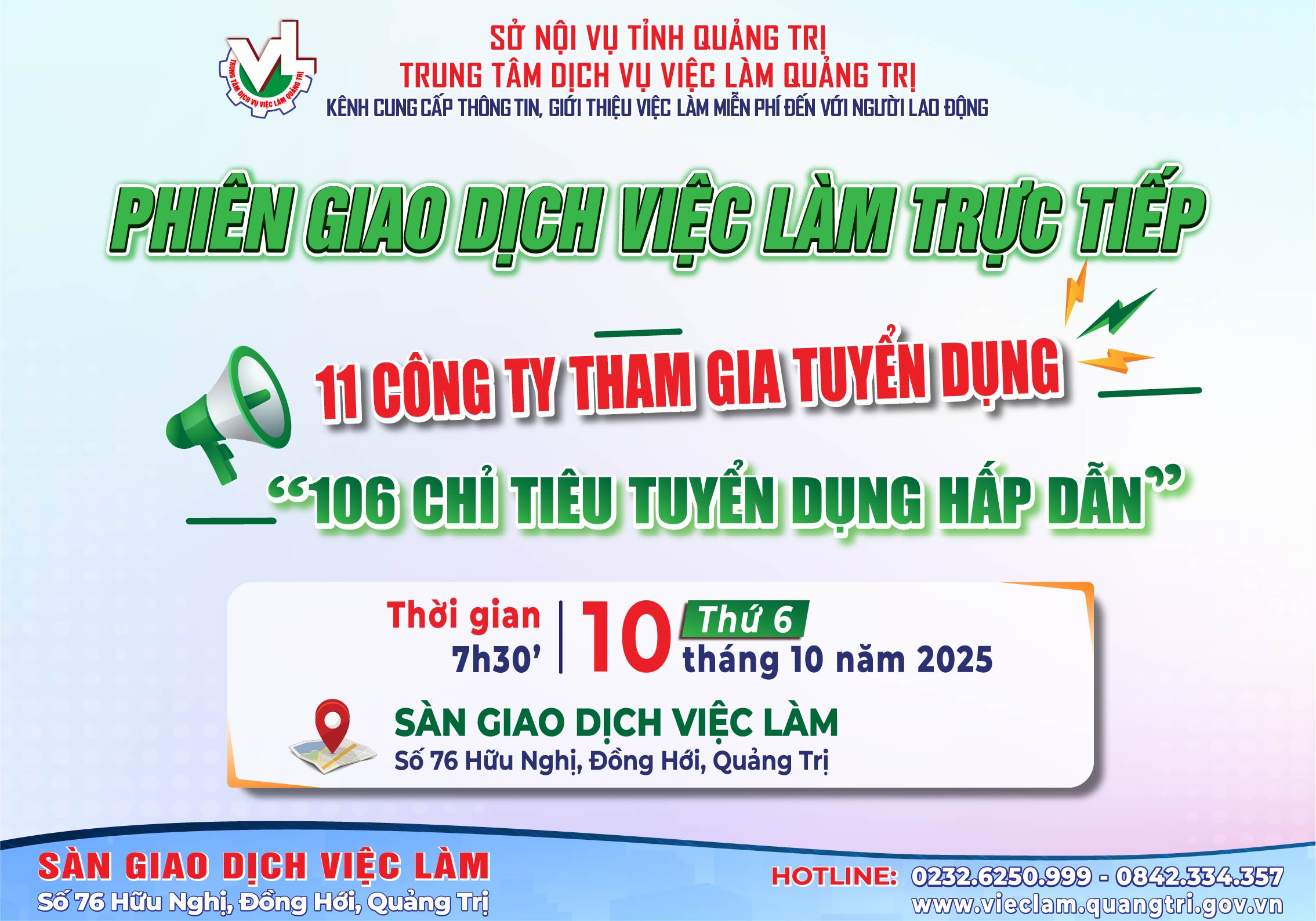 PHIÊN GIAO DỊCH VIỆC LÀM ĐỊNH KỲ NGÀY 10/10/2025