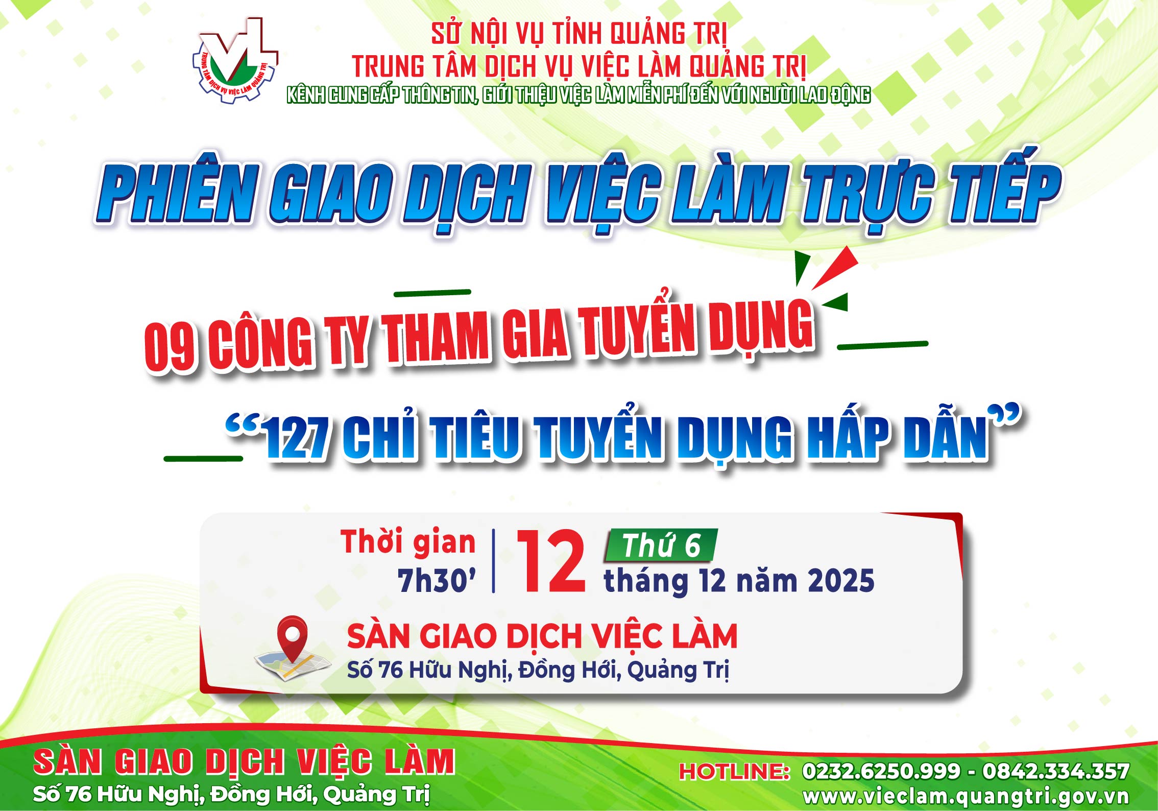 Phiên giao dịch việc làm lần thứ 24 năm 2025 phỏng vấn trực tiếp ngày 12/12/2025
