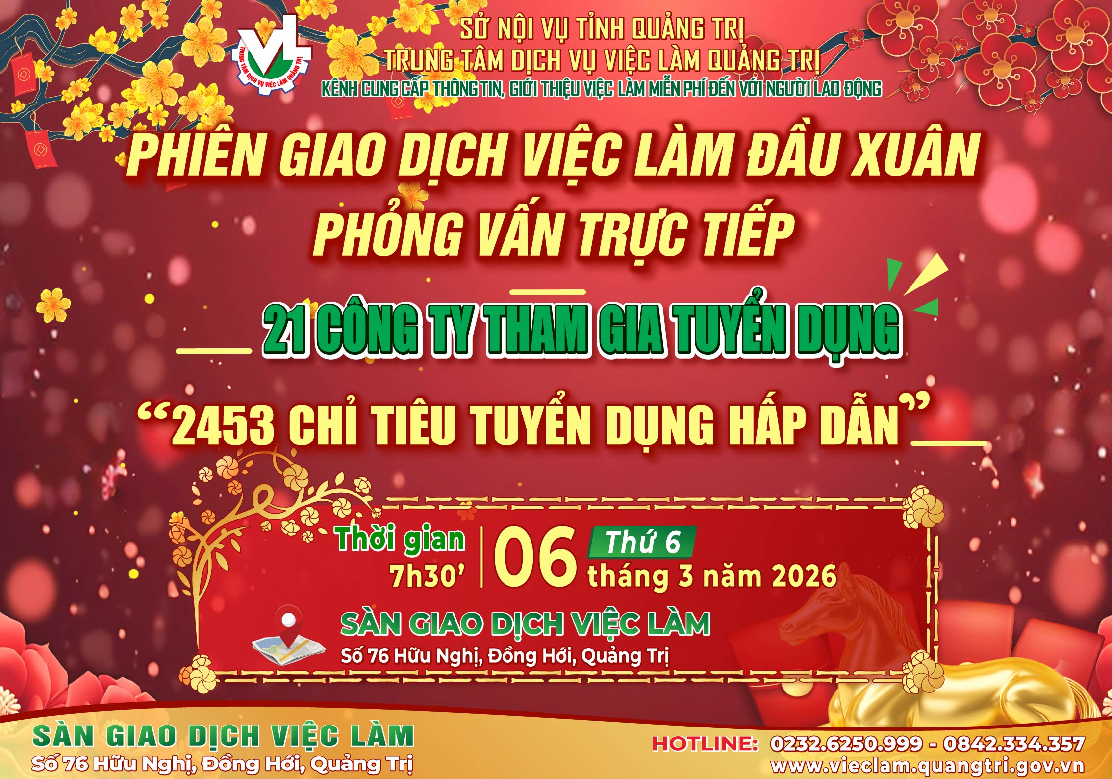 Phiên giao dịch việc làm Đầu Xuân năm 2026 phỏng vấn trực tiếp ngày 06/03/2026