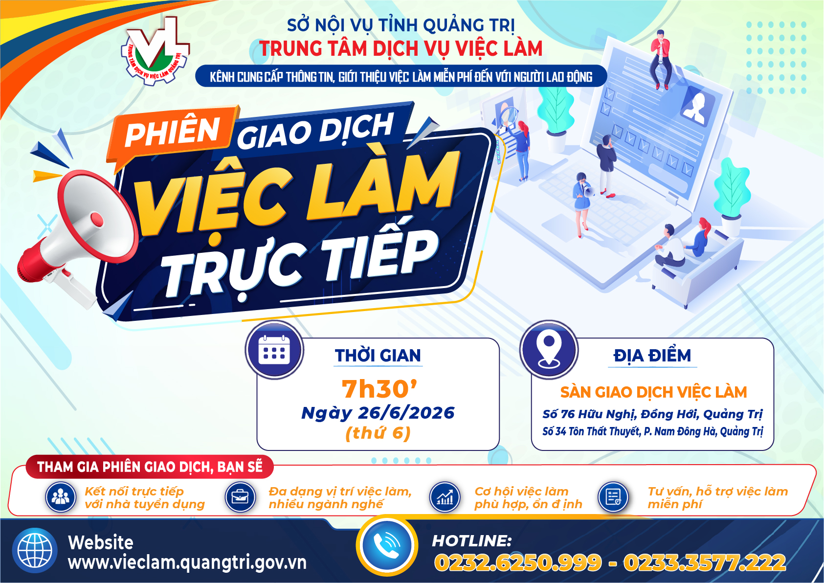 Phiên giao dịch việc làm trực tiếp ngày 26/06/2026