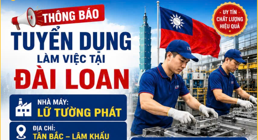THÔNG BÁO TUYỂN DỤNG LÀM VIỆC TẠI ĐÀI LOAN NGÀNH SẢN XUẤT LINH KIỆN Ô TÔ