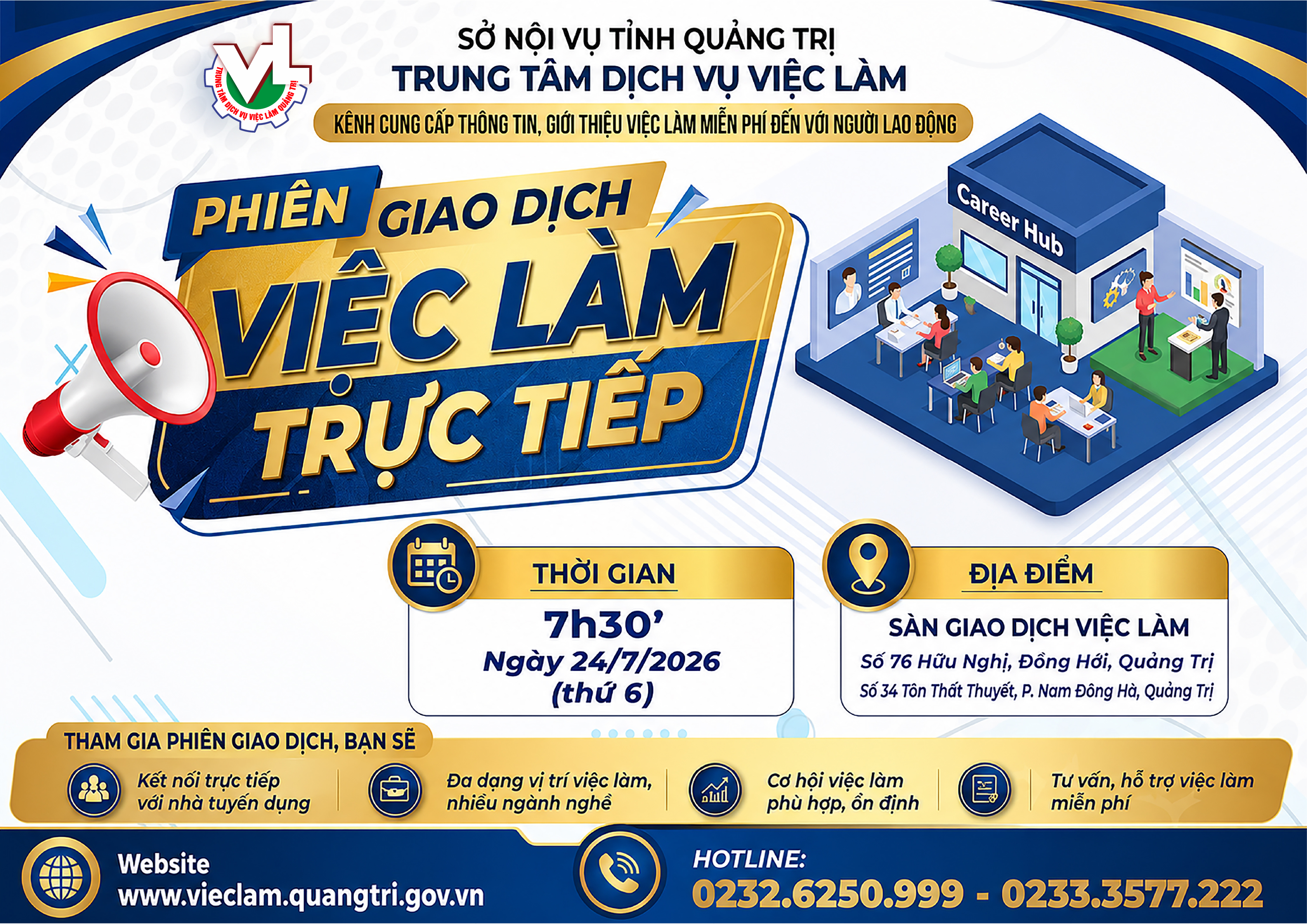 Phiên giao dịch việc làm định kỳ phỏng vấn trực tiếp ngày 24/07/2026