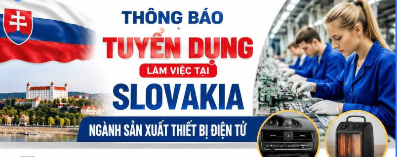 THÔNG BÁO TUYỂN DỤNG LÀM VIỆC TẠI SLOVAKIA - SẢN XUẤT THIẾT BỊ ĐIỆN TỬ🔥🔥