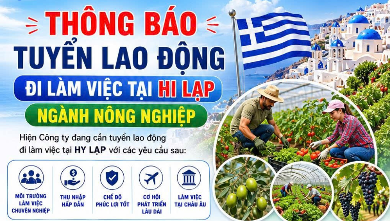 THÔNG BÁO TUYỂN DỤNG LÀM VIỆC TAI HI LẠP - NGÀNH NÔNG NGHIỆP 🔥🔥
