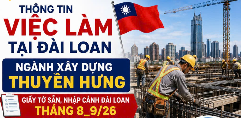 THÔNG TIN VIỆC LÀM TẠI ĐÀI LOAN - NGÀNH XÂY DỰNG